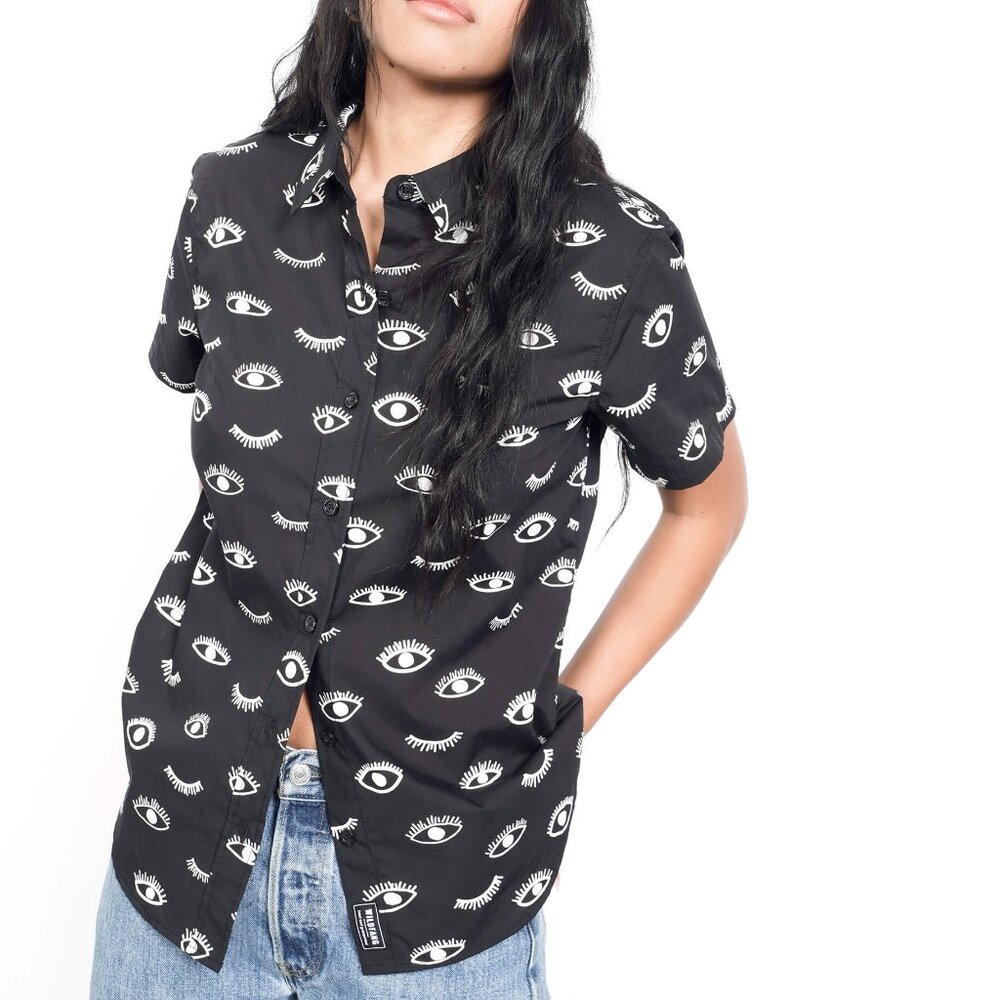 Wildfang Essential Button Up NWT XL Wink Black